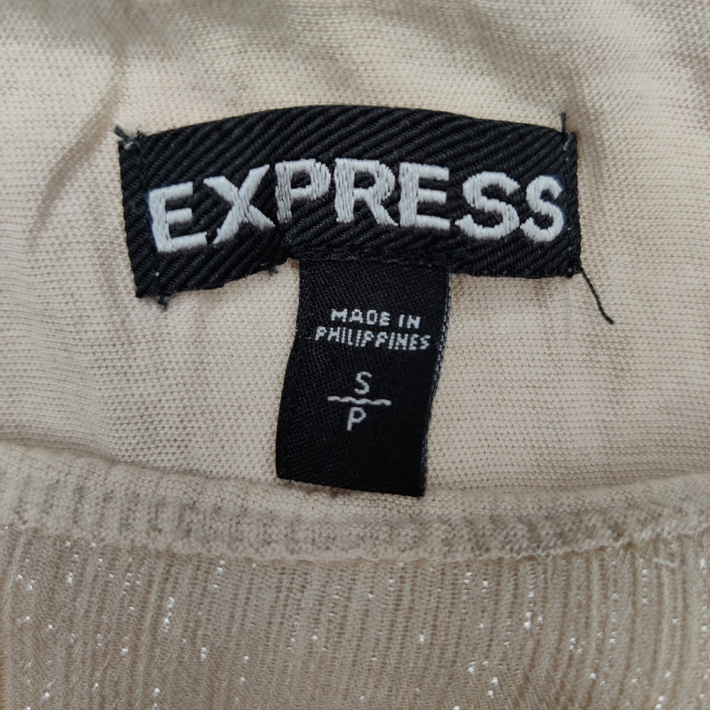 Express Sparkly Overlay beige blouse size S - Picture 3 of 3